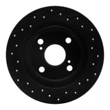 R1 Concepts 87-92 Toyota Corolla Rear Left Drilled Black Brake Rotor by R1 Concepts RNC-623-76035L