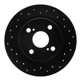 R1 Concepts 87-92 Toyota Corolla Rear Left Drilled Black Brake Rotor by R1 Concepts RNC-623-76035L