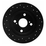 R1 Concepts 87-92 Toyota Corolla Rear Right Drilled Black Brake Rotor by R1 Concepts RNC-623-76035R