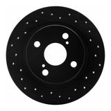 R1 Concepts 87-92 Toyota Corolla Rear Right Drilled Black Brake Rotor by R1 Concepts RNC-623-76035R