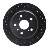 R1 Concepts 95-99 Toyota Avalon Rear Left Drilled Black Brake Rotor by R1 Concepts RNC-623-76065L