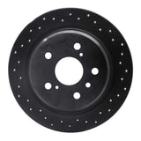 R1 Concepts 95-99 Toyota Avalon Rear Right Drilled Black Brake Rotor by R1 Concepts RNC-623-76065R