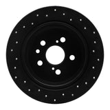 R1 Concepts 96-99 Toyota Celica Rear Left Drilled Black Brake Rotor
