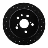 R1 Concepts 96-99 Toyota Celica Rear Left Drilled Black Brake Rotor