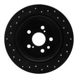 R1 Concepts 96-99 Toyota Celica Rear Right Drilled Black Brake Rotor by R1 Concepts RNC-623-76066R