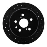 R1 Concepts 96-99 Toyota Celica Rear Right Drilled Black Brake Rotor by R1 Concepts RNC-623-76066R