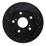 R1 Concepts 91-94 Toyota Previa Front Left Drilled Black Brake Rotor