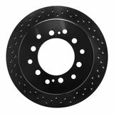 R1 Concepts 01-09 Toyota 4Runner Rear Left Drilled Black Brake Rotor by R1 Concepts RNC-623-76127L