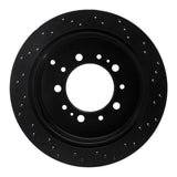 R1 Concepts 07-22 Toyota Land Cruiser Rear Left Drilled Black Brake Rotor by R1 Concepts RNC-623-76137L