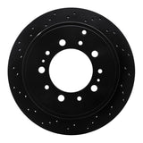 R1 Concepts 07-22 Toyota Land Cruiser Rear Left Drilled Black Brake Rotor by R1 Concepts RNC-623-76137L