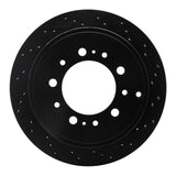 R1 Concepts 07-22 Toyota Land Cruiser Rear Right Drilled Black Brake Rotor by R1 Concepts RNC-623-76137R