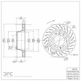 Dynamic Friction 1978-1989 Porsche 930 Right Rear Drilled GeoSPEC Coated Rotor (309x28 Vented) by Dynamic Friction Company 624-02014D