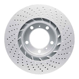 Dynamic Friction 2009-2023 Porsche 718 Cayman Left Front Drilled GeoSPEC Coated Rotor (330x28 Vented) by Dynamic Friction Company 624-02051D