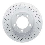 Dynamic Friction 2009-2023 Porsche 718 Cayman Left Front Drilled GeoSPEC Coated Rotor (330x28 Vented) by Dynamic Friction Company 624-02051D