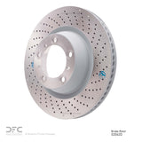 Dynamic Friction 2010-2023 Porsche 911 Right Rear Drilled GeoSPEC Coated Rotor (350x28 Vented) by Dynamic Friction Company 624-02062D