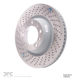 Dynamic Friction 2010-2023 Porsche 911 Left Rear Drilled GeoSPEC Coated Rotor (350x28 Vented) by Dynamic Friction Company 624-02063D