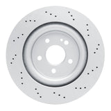 Dynamic Friction 2020-2025 Mercedes-Benz A35 AMG Rear Drilled GeoSPEC Coated Rotor (330x22 Vented) by Dynamic Friction Company 624-63189