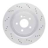 Dynamic Friction 2020-2025 Mercedes-Benz A35 AMG Rear Drilled GeoSPEC Coated Rotor (330x22 Vented) by Dynamic Friction Company 624-63189