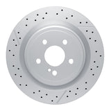 Dynamic Friction 2012-2020 Mercedes-Benz SLC43 AMG Rear Drilled Brake Rotor and Slotted (330x22 Vented) by Dynamic Friction Company 630-63101
