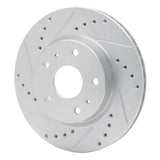 Dynamic Friction 2007-2019 Suzuki SX4 S-Cross (Mexico) Front Left Drilled & Slotted Silver Brake Rotor by Dynamic Friction Company 631-01004L