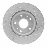 Dynamic Friction 2007-2019 Suzuki SX4 S-Cross (Mexico) Front Left Drilled & Slotted Silver Brake Rotor by Dynamic Friction Company 631-01004L