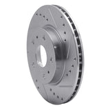 Dynamic Friction 2007-2019 Suzuki SX4 S-Cross (Mexico) Front Right Drilled & Slotted Silver Brake Rotor by Dynamic Friction Company 631-01004R