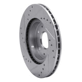 Dynamic Friction 2007-2019 Suzuki SX4 S-Cross (Mexico) Front Right Drilled & Slotted Silver Brake Rotor by Dynamic Friction Company 631-01004R