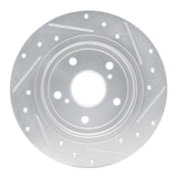 Dynamic Friction 2007-2014 Suzuki SX4 Crossover Rear Left Drilled & Slotted Silver Brake Rotor by Dynamic Friction Company 631-01005L