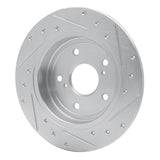 Dynamic Friction 2007-2014 Suzuki SX4 Crossover Rear Left Drilled & Slotted Silver Brake Rotor by Dynamic Friction Company 631-01005L