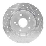 Dynamic Friction 2010-2013 Suzuki Kizashi Rear Left Drilled & Slotted Silver Brake Rotor by Dynamic Friction Company 631-01006L