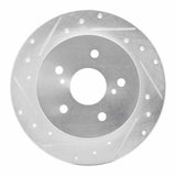 Dynamic Friction 2010-2013 Suzuki Kizashi Rear Left Drilled & Slotted Silver Brake Rotor by Dynamic Friction Company 631-01006L