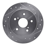 Dynamic Friction 2010-2013 Suzuki Kizashi Rear Right Drilled & Slotted Silver Brake Rotor by Dynamic Friction Company 631-01006R
