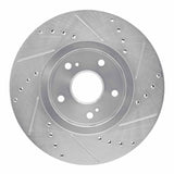 Dynamic Friction 2010-2013 Suzuki Kizashi Front Left Drilled & Slotted Silver Brake Rotor by Dynamic Friction Company 631-01007L