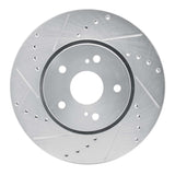 Dynamic Friction 2010-2013 Suzuki Kizashi Front Left Drilled & Slotted Silver Brake Rotor by Dynamic Friction Company 631-01007L