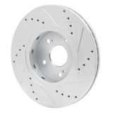 Dynamic Friction 2010-2013 Suzuki Kizashi Front Left Drilled & Slotted Silver Brake Rotor by Dynamic Friction Company 631-01007L