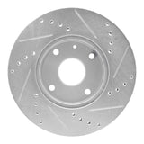 Dynamic Friction 2004-2010 Chevrolet Epica (Mexico) Front Left Drilled & Slotted Silver Brake Rotor by Dynamic Friction Company 631-01008L