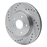 Dynamic Friction 2006-2017 Suzuki Grand Vitara (Mexico) Front Left Drilled & Slotted Silver Brake Rotor by Dynamic Friction Company 631-01014L