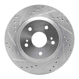 Dynamic Friction 2006-2017 Suzuki Grand Vitara (Mexico) Front Left Drilled & Slotted Silver Brake Rotor by Dynamic Friction Company 631-01014L