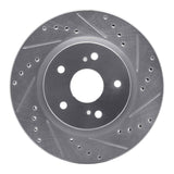 Dynamic Friction 2006-2017 Suzuki Grand Vitara Front Right Drilled & Slotted Silver Brake Rotor by Dynamic Friction Company 631-01014R