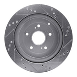 Dynamic Friction 2009-2017 Suzuki Grand Vitara (Mexico) Rear Left Drilled & Slotted Silver Brake Rotor by Dynamic Friction Company 631-01015L