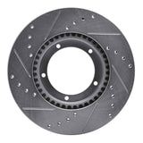 R1 Concepts 1967-1988 Porsche 944 (Excl Turbo) Front Right Drilled & Slotted Silver Brake Rotor