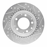 R1 Concepts 1969-1983 Porsche 911 Rear Left Drilled & Slotted Silver Brake Rotor