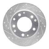 R1 Concepts 1969-1983 Porsche 911 Rear Left Drilled & Slotted Silver Brake Rotor