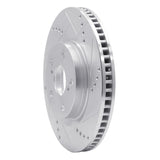 R1 Concepts 1986-1995 Porsche 928 Rear Right Drilled & Slotted Silver Brake Rotor