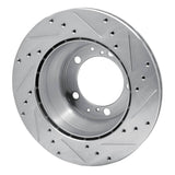R1 Concepts 1987-1997 Porsche 944 (Excl Turbo) Rear Left Drilled & Slotted Silver Brake Rotor by R1 Concepts 631-02021L