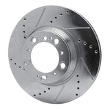 R1 Concepts 1999-2023 Porsche 911 Right Rear Drilled & Slotted Silver Brake Rotor by R1 Concepts 631-02066D