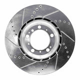 R1 Concepts 1999-2023 Porsche 911 Right Rear Drilled & Slotted Silver Brake Rotor by R1 Concepts 631-02066D