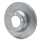 R1 Concepts 1999-2023 Porsche 911 Left Rear Drilled & Slotted Silver Brake Rotor by R1 Concepts 631-02067D
