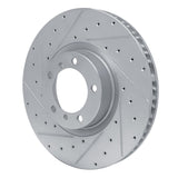 Dynamic Friction 2010-2024 Audi RS e-Tron GT Left Front Drilled & Slotted Silver Brake Rotor by Dynamic Friction Company 631-02084D