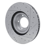 Dynamic Friction 2010-2024 Audi RS e-Tron GT Left Front Drilled & Slotted Silver Brake Rotor by Dynamic Friction Company 631-02084D